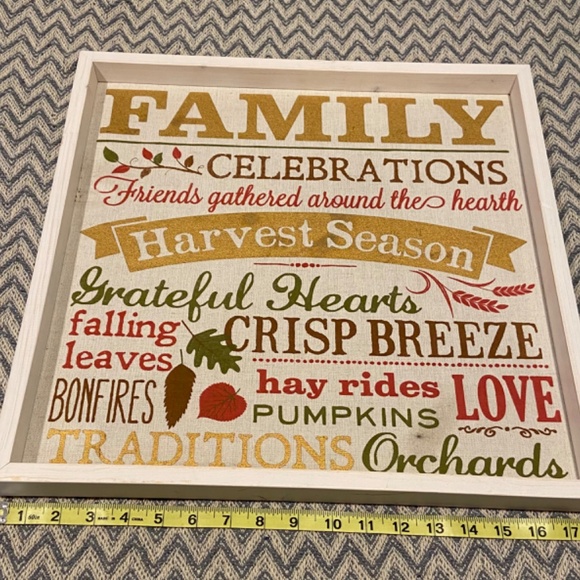 Fall Framed Wall Art - 18x18 Inch, Real Wood Frame, Perfect for Autumn L - Picture 3 of 6